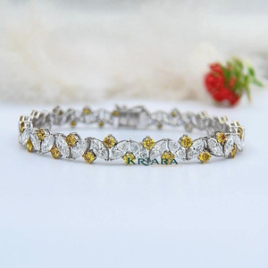Bracelet pour femme en or massif 18 carats S925 avec diamants de laboratoire taille marquise et diamants jaunes – Luxe et usage quotidien - Product Image 2