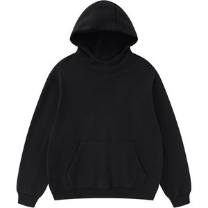 2025 Men's Oversized Hoodie Unisex Athletic <b>Mock</b> <b>Neck</b> Fleece Pullover Heavyweight Hooded Streetwear Y2K <b>Tops</b> in Black - Product Image 4