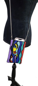 Handmade Vintage Hook Beaded Crossbody Bag Colorful Abstract Face Design <b>Shoulder</b> Purse for Women Evening Party Wholesale Buyers - Product Image 4