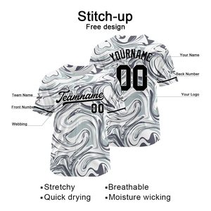 Camiseta de Béisbol Personalizada con Estampado Completo, Unisex, Manga Corta, Transpirable, de Poliéster, con Nombre del Equipo 00, Impresión Digital, Corte Regular, para Adultos - Product Image 4