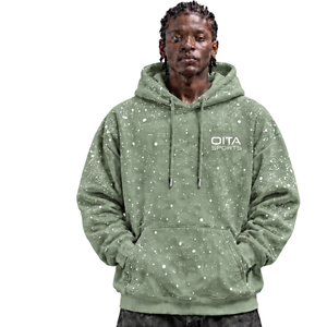 Sweat à capuche uni vert sauge pour homme, 100% coton, molleton épais, style streetwear décontracté, avec cordon de serrage et poche kangourou - Product Image 1
