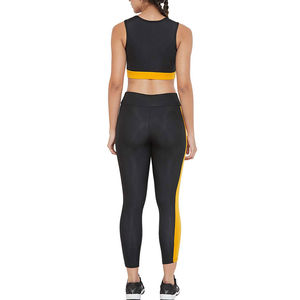 Ensemble de yoga 2 pièces réversible pour femme, motif uni, respirant, avec cordon de serrage avant, idéal pour la gym, fabriqué au Pakistan – Qualité supérieure - Product Image 4