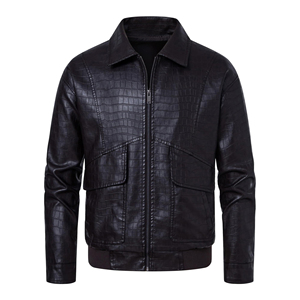 Blouson d'hiver en cuir de vachette personnalisé pour homme, coupe bomber, avec logo frontal, imperméable, coupe-vent, séchage rapide, haute qualité, très demandé - Product Image 1