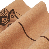 Tapis de yoga en liège naturel biologique durable avec logo personnalisé, ligne d'alignement laser, écologique, antidérapant, vente en gros