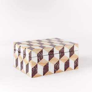 Cajas de Joyería de Madera MDF y Resina Hechas a Medida con Acabado de Textura de Mármol Único para Empaque de Regalos de Lujo - Product Image 1