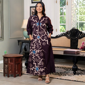 Elegant Super Lawn <b>Batik</b> Maxi <b>Dress</b> For Women - Product Image 1