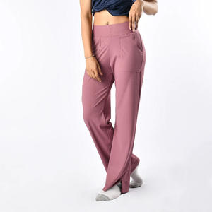 Mid Waist Plaid Pattern v Shaping Yoga Leggings Pockets Wide Leg Flared Design Spandex/Polyester Four-Way Stretch for <b>Women</b>-New - Product Image 1