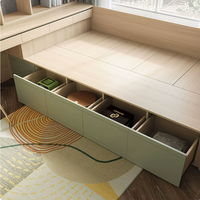 Mobilier de Chambre Moderne et Minimaliste Sur Mesure, Armoire en Bois Multifonctionnelle, Bibliothèque et Lit avec Bureau pour Salon