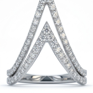 Anillo de Diamantes de Oro Blanco de 18k para Mujer, Joyería Clásica de Compromiso y Boda, Elegante Regalo - Product Image 4