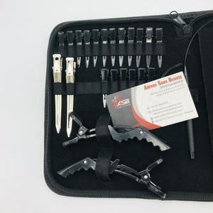 Juego de Pinzas para Extensiones de Cabello Negro de Calidad Profesional, Kit de Herramientas de Acero Inoxidable para Microlink con Aguja de Bucle y Pinzas de Cocodrilo Personalizadas - Product Image 6