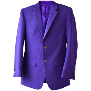 <b>Men's</b> Purple Single Breasted Corduroy V-neck Slim Fit American/Italian Style Unisex Sorority Fraternity Wear Anti-Wrinkle - Product Image 1