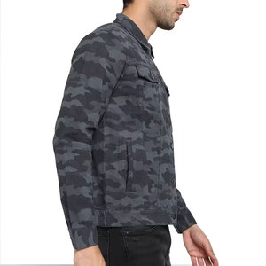 <b>Men's</b> Camouflage <b>Denim</b> <b>Jacket</b> Turn-down Collar Button Closure Casual Slim Fit Regular Length Autumn Wear - Product Image 4
