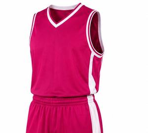 Conjunto de Uniforme de Baloncesto Personalizado, Sin Mangas, Rosa, Poliéster Transpirable, Uniforme Deportivo Unisex para Adultos - Product Image 5