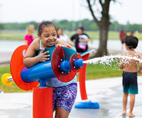 Parc aquatique commercial, jeux aquatiques, piscine, arroseur rotatif, pistolet à eau Gatling, équipement de jeux aquatiques, jeux de terrain de jeux