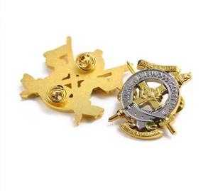 Custom Metal <b>Badge</b> Two Tone Gold Plated Cast Lapel <b>Pin</b> <b>Badge</b> for Uniform Uniform Accessory - Product Image 2