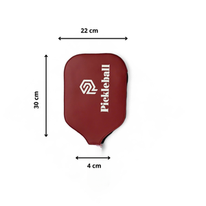 Étui de protection en PU pour raquette de pickleball, avec poignée rouge et fermeture éclair - Product Image 3