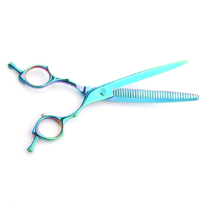 Ciseaux de coiffure professionnels courbés verts pour la mise en forme des cheveux, manche en acier inoxydable de haute qualité - Product Image 4