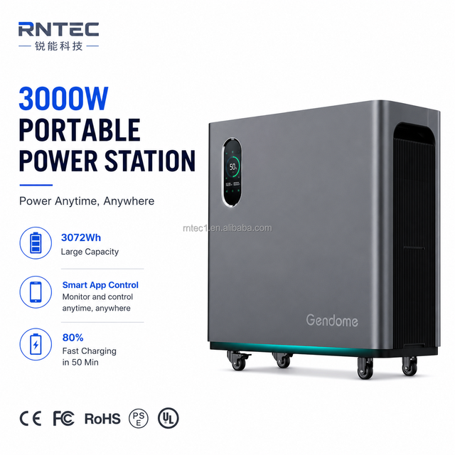 EV-Grade LiFePO4 Portable Power Station 3kWh 51.2V 6000W Surge WiFi App Control Wind Solar AC Triple Charging Off-grid Living
