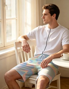 Shorts de sport pour homme en polyester, respirants, imperméables, en molleton, à motif uni, épais, pour la course à pied - Product Image 4