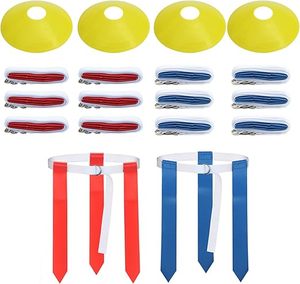 Ensemble de ceintures de football américain réglables avec drapeaux pour enfants, jeunes ou adultes, équipement d'entraînement - Product Image 1