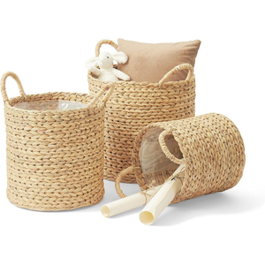 KV NATURAL HOME Water Hyacinth <b>Animal</b> Shape Eco-Friendly Natural Fiber Multifunction Storage <b>Basket</b> Planter Cover Colorful - Product Image 1
