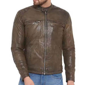 Chaquetas de Cuero para Hombre con Cierre, Chaquetas de Cuero Estilo Motociclista con el Mejor Material para Usar en Invierno - Product Image 2