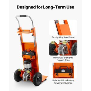 Carrello Elettrico Saliscale da 400 kg con Manico Estensibile da 400 cm, Carrello Elettrico per Carichi Pesanti - Product Image 4