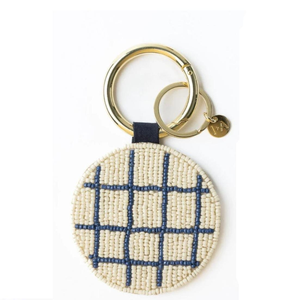 Porte-clés brodé artisanal de style classique, durable, écologique, avec perles de rocaille colorées, fabriqué en Inde par MULTI CRAFT - Product Image 6