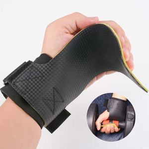 Poignées de paume réglables en néoprène jaunes avec sangle de maintien noire pour l'exercice, en cuir réglable - Product Image 2