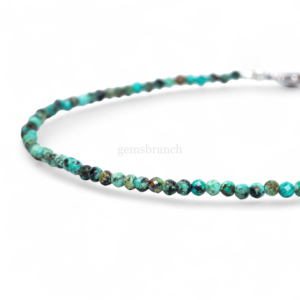 Natural Green African Turquoise Beaded <b>Bracelet</b> Garnet Micro Faceted Round Gemstone <b>Bracelet</b> For Women Healing Crystal Jewelry - Product Image 5