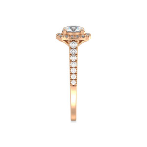 Bague halo en or massif 14 carats certifiée REYES IGI avec diamant HPHT CVD cultivé en laboratoire pour femme, bijoux fins de luxe pour fiançailles et promesse. - Product Image 4