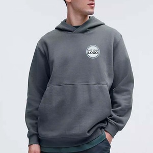 Sweat à capuche pour homme, coupe ajustée, basique, à carreaux, manches longues, avec cordon de serrage - Product Image 2
