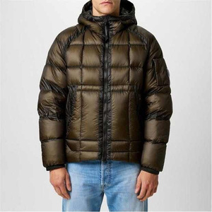 Custom <b>Mens</b> Brown Hooded Down Puffer Jacket Windproof Thick Zipper Casual Winter Outerwear Quilted <b>Warm</b> <b>Coat</b> Manufacturer - Product Image 5