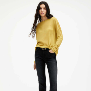 เสื้อยืดถักเนื้อนุ่มระบายอากาศดี ขายดี แขนยาว 220gsm ผ้าฝ้าย คอโอ แขนยาว เสื้อถักสำหรับผู้หญิง รับผลิตแบบ OEM - Product Image 6