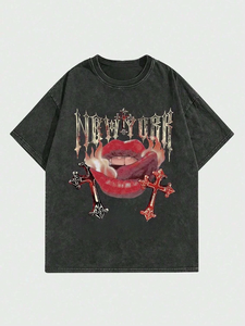 เสื้อยืดโอเวอร์ไซส์ผู้ชายแบบขายส่ง ผ้าคอตตอนหนานุ่มคุณภาพสูง คอทรงกลม แขนสั้น ล้างสีแบบ Stone Washed สไตล์สตรีทแวร์ - Product Image 4