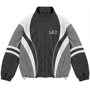 Conjunto Deportivo Cortavientos para Hombre, Bloques de Color, Manga Larga, Cierre de Cremallera, Cuello Alto, Secado Rápido, Estilo Deportivo, Ropa de Primavera para Adultos - Product Image 2