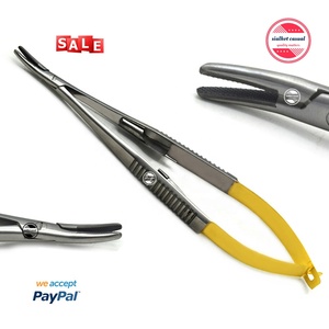 Castroviejo-Soporte de aguja TC, 14cm, SUTURA QUIRÚRGICA curvada, Forceps oftálmicos, medio Acero inoxidable dorado - Product Image 1