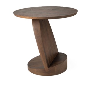 Table basse ronde moderne en bois massif, faite à la main, design mi-siècle, table de chevet basse de style moderne - Product Image 4