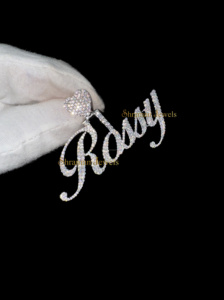 925 Argent Moissanite Diamant Personnalisé Cursive Nom Initial Romantique Hip Hop Coeur Bail Cristal Collier Fine Pendentifs Charmes Cadeau - Product Image 6