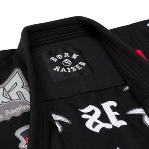 Kimono de Jiu-Jitsu Brésilien Noir Personnalisé Respirant Léger 100% Coton OEM Marque Privée Tissage Perlé Haute Densité 460g - Product Image 5