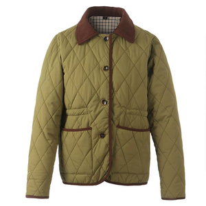 Plus Size Men's <b>Vintage</b> Corduroy Collar Diamond Quilted Jacket Winter Padded <b>Coat</b> - Product Image 1