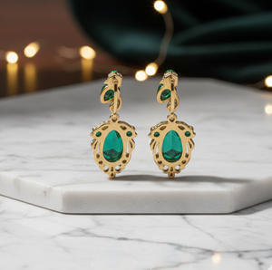 New Arrival Green Hydro Drop Earrings 925 Sterling <b>Silver</b> with 18K Gold Plated Fashion Jewelry Earrings for <b>Weddings</b> Wear - Product Image 3