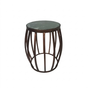 Custom Design Modern Round Metal Side Table with Stone Top Industrial Design for Living Room Furniture - Product Image 3