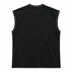 Camiseta sin mangas con estampado gráfico DTG vintage, nueva, moderna, con efecto desgastado y pedrería, para unisex. - Product Image 2