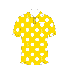 <b>Men's</b> Yellow Polka Dot Polo <b>Shirt</b> Short Sleeve Casual Button Down Collar Summer Wear - Product Image 4
