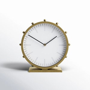 Round Gold Finished Metal <b>Table</b> <b>Clock</b> Elegant Desk <b>Clock</b> Perfect For Modern Office Decor And Luxury Study <b>Table</b> <b>Clock</b> From India - Product Image 1