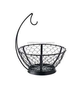 <b>Large</b> capacity iron fruit <b>basket</b> bowl with strong base and classic twisted wire design for elegant fruit <b>storage</b> solution - Product Image 3