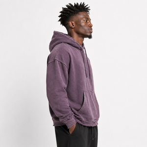 Sudadera con Capucha para Hombre, Lavada y Desgastada, con Textura Suave, Acabado Vintage y Corte Holgado para un Estilo Urbano Cómodo para el Día a Día - Product Image 5