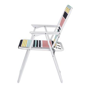 Sedia da Spiaggia Pieghevole Leggera con Schienale Alto, Sedia da Campeggio Portatile con Braccioli Rigidi Imbottiti in Cotone per Parchi - Product Image 2