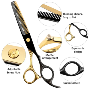 Produits très demandés, ciseaux de coiffure professionnels de haute qualité en acier inoxydable de 6 pouces, ensemble de ciseaux pour couper et affiner les cheveux - Product Image 3